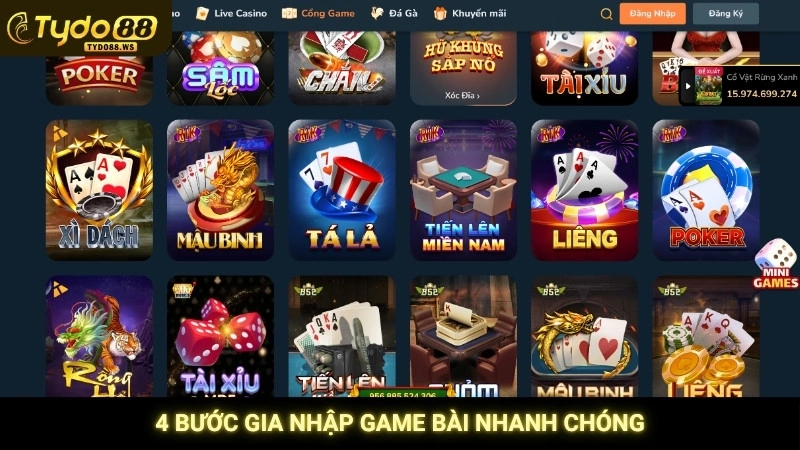 4 bước gia nhập game bài nhanh chóng