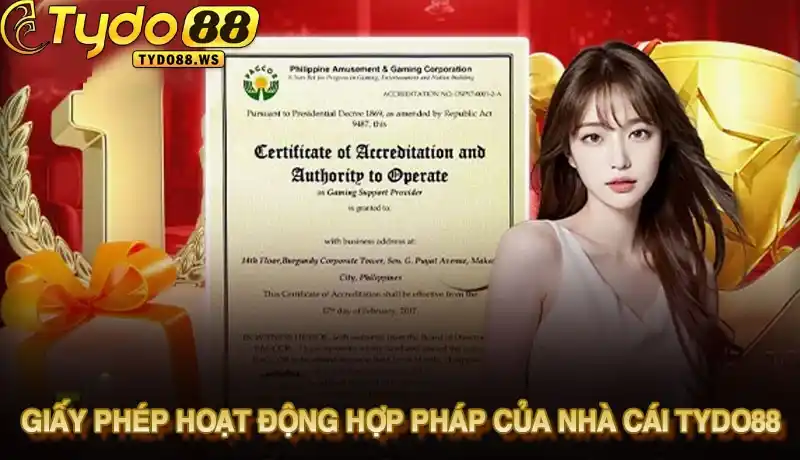 Trang chủ 51 Giấy phép hoạt động hợp pháp của nhà cái Tydo88